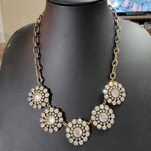 J. Crew Circular Layered Bling Rhinestone Cocktail Necklace